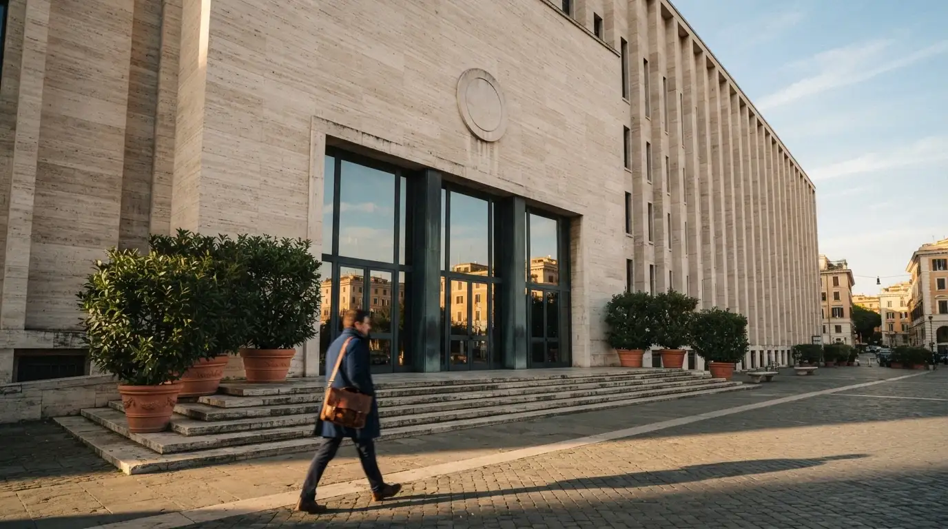 Logo o sede dell'ADM (Agenzia delle Dogane e dei Monopoli) accanto a un estratto di normativa sul gioco a distanza