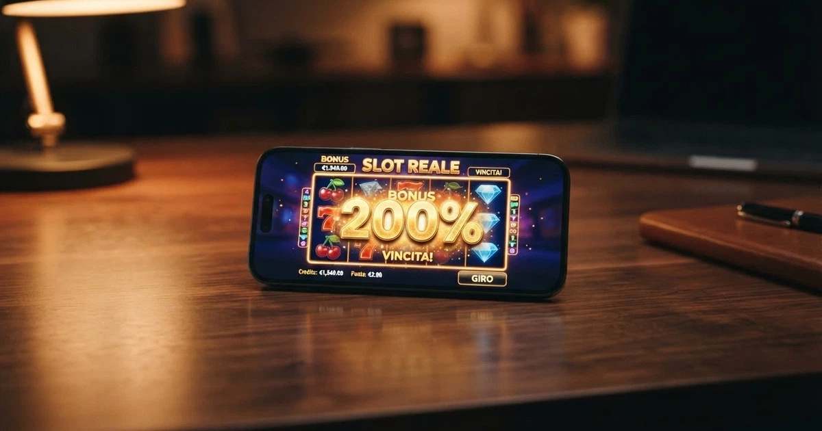 Schermata di un casinò online italiano con offerta bonus di benvenuto 200% sul primo deposito