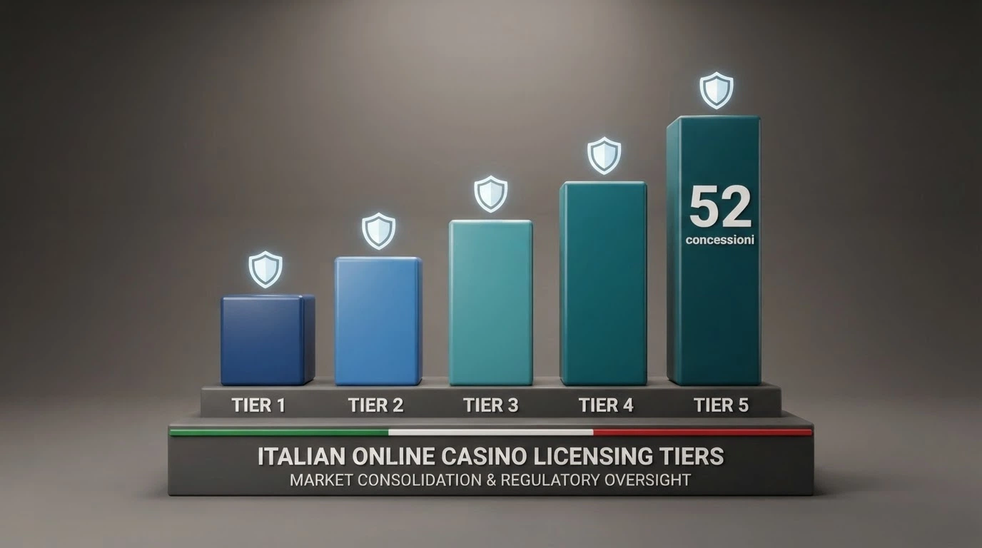 Tabella comparativa dei concessionari ADM con indicazione del numero di concessione e bonus