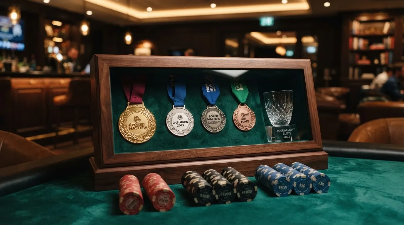 Una griglia comparativa stilizzata con dieci loghi di casinò online affiancati da stelle e medaglie