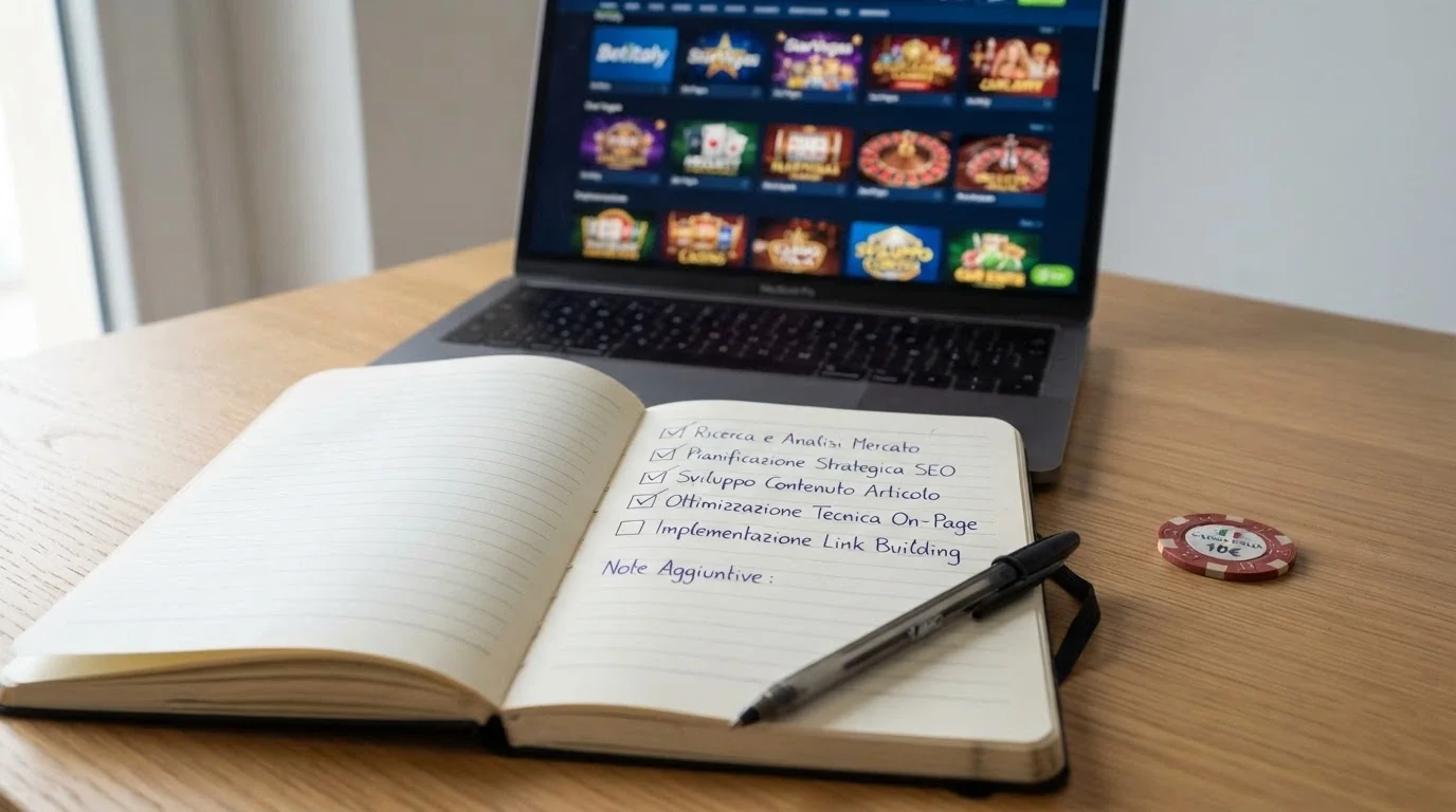 Checklist con i parametri di valutazione usati per selezionare i casinò BTG