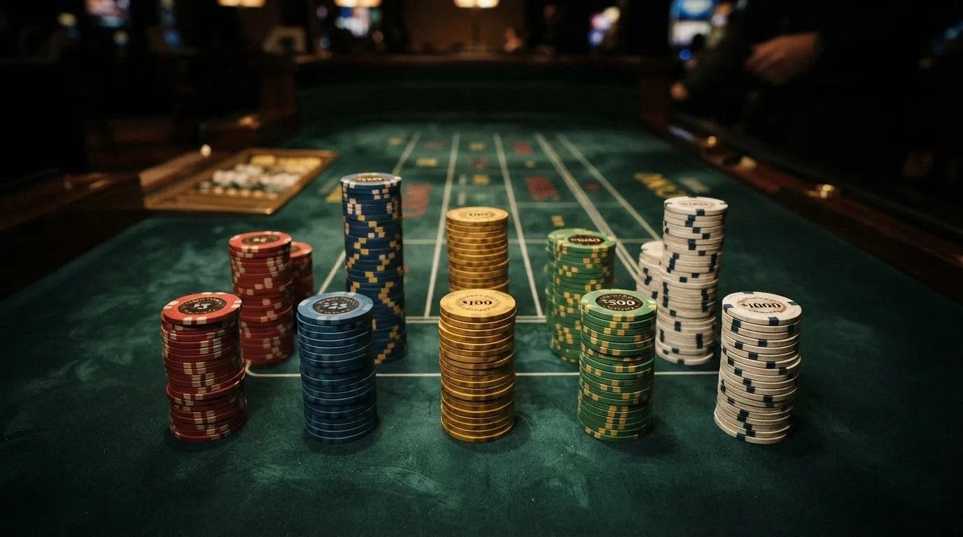 Una tabella comparativa stilizzata su un tavolo da gioco verde, con loghi stilizzati degli operatori in colonna