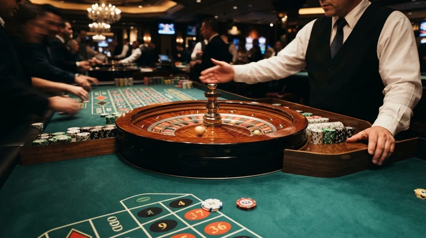Un tavolo di roulette live con croupier in streaming e l'interfaccia di puntata che mostra gettoni da 0,10€ e 0,20€