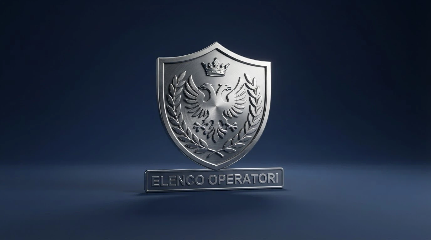 Il logo ufficiale dell'Agenzia delle Dogane e dei Monopoli su uno sfondo istituzionale, con la dicitura «Elenco Operatori — Giochi a distanza» visibile