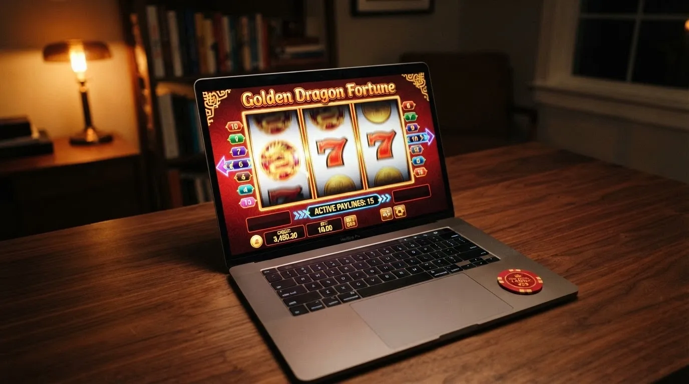 Interfaccia di una slot machine online con rulli colorati e il logo di un provider noto accanto