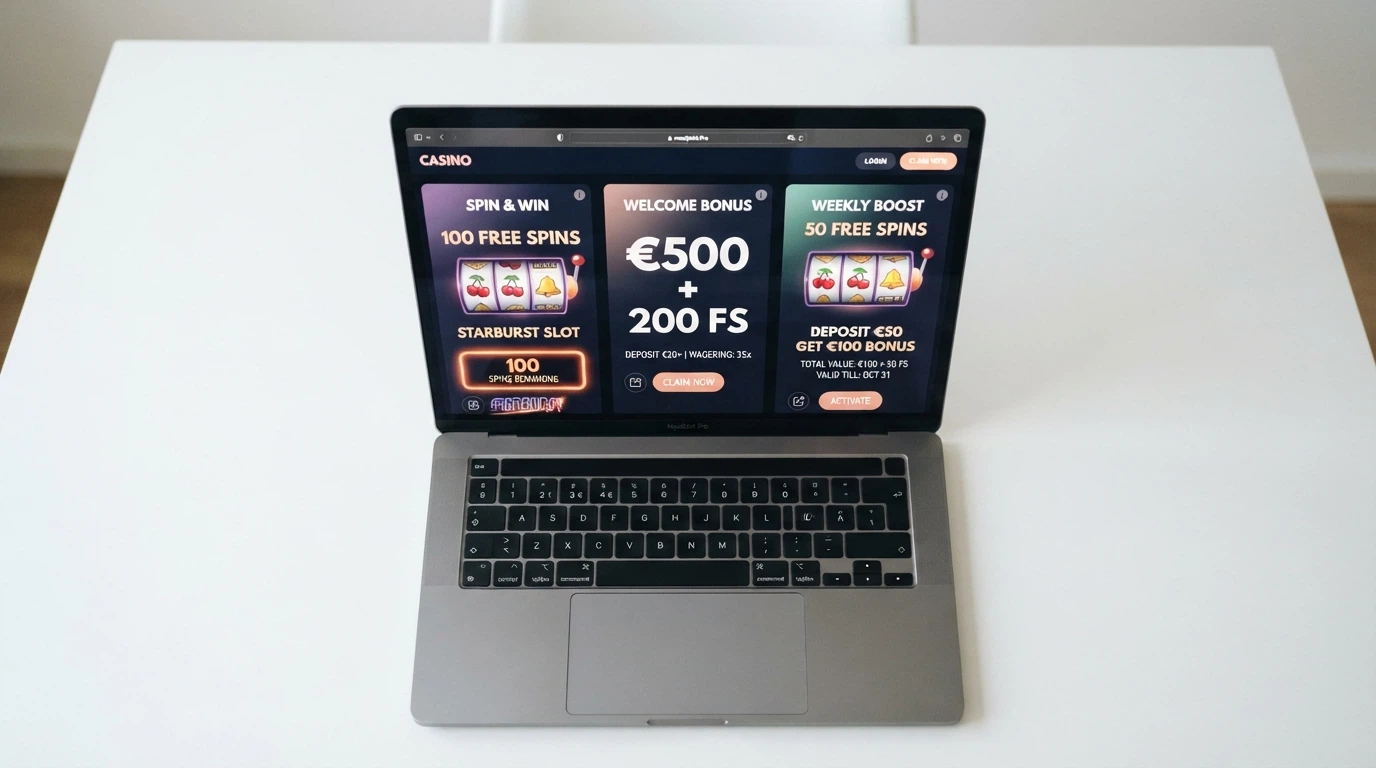 Schermata di un casinò online che mostra tre offerte di bonus senza deposito affiancate: giri gratuiti, credito bonus e fun bonus