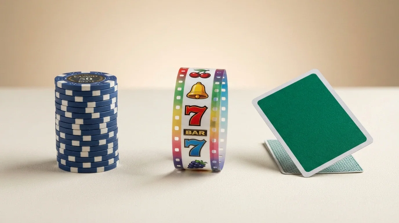 Tre icone o riquadri che rappresentano le tre tipologie di bonus: senza deposito, free spins e live casino